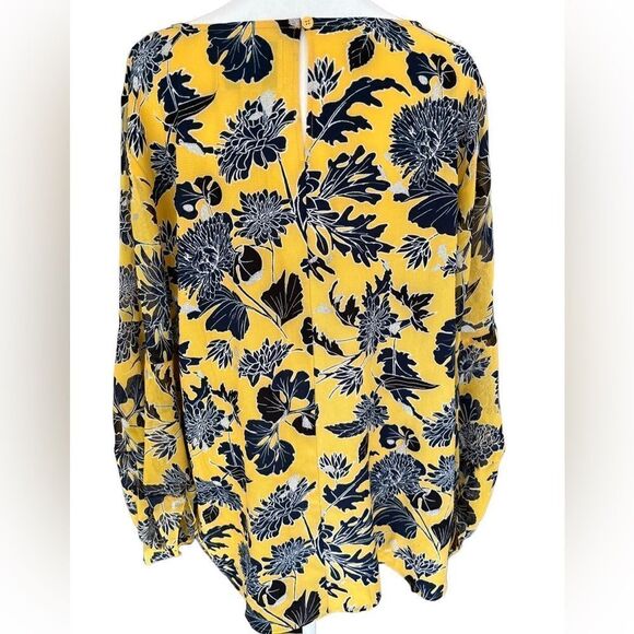 Lane Bryant X Girl with Curves Yellow print Blouson Puff Sleeve blouse, size 20 - Picture 3 of 7